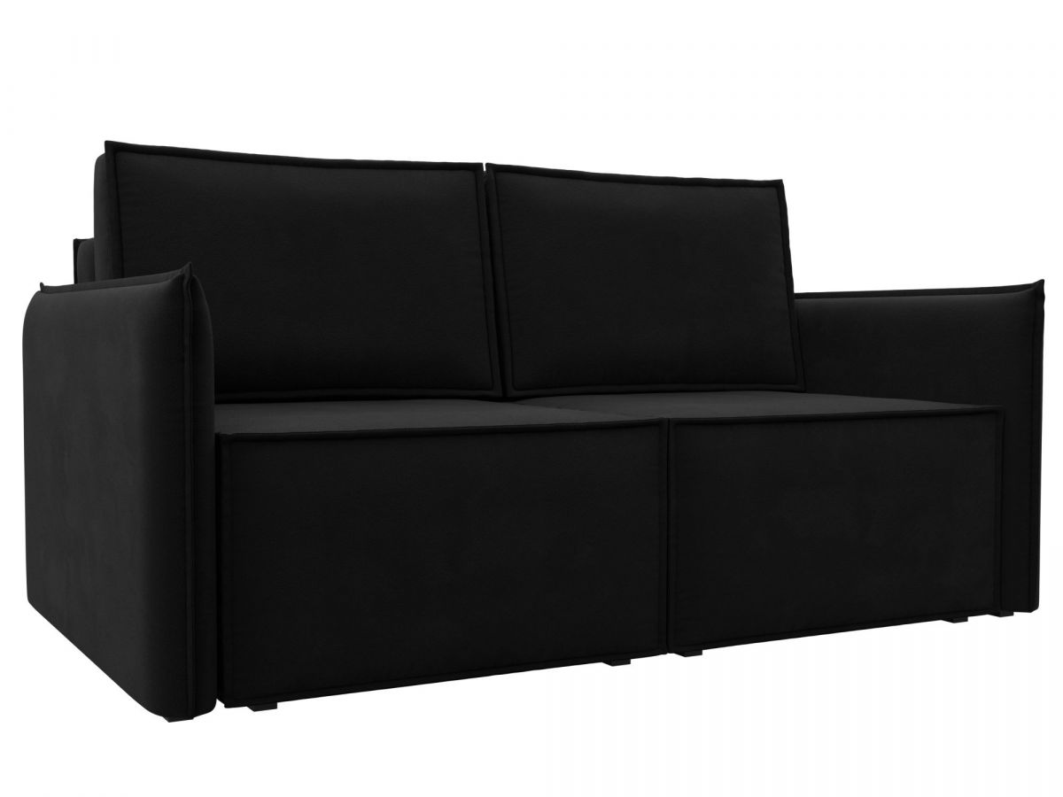 121906 Диван прямой Либерти мини | микровельвет | черный