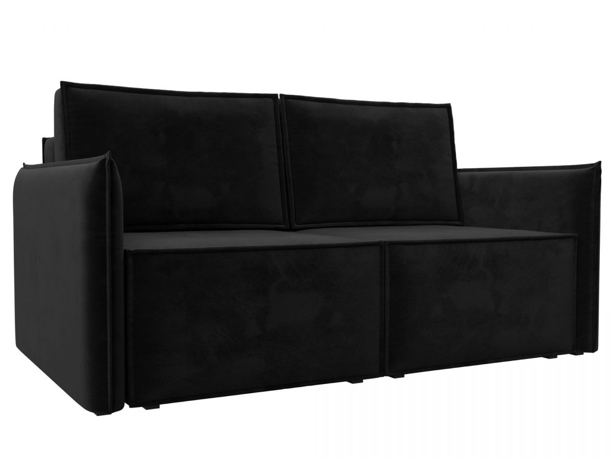 121899 Диван прямой Либерти мини | велюр | черный