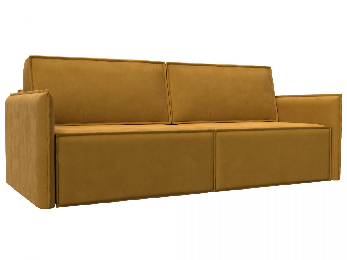 126611 Диван прямой Либерти | велюр | brut 10 желтый