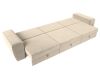 119032 Диван прямой Лига-008 Long | микровельвет | бежевый, коричневый - 10