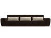 119058 Диван прямой Лига-008 Long | микровельвет | коричневый, бежевый - 2