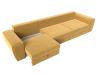 119041 Диван прямой Лига-008 Long | микровельвет | желтый, коричневый - 7