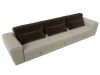 119109 Диван прямой Лига-008 Long | рогожка, микровельвет | корфу 02, коричневый - 6