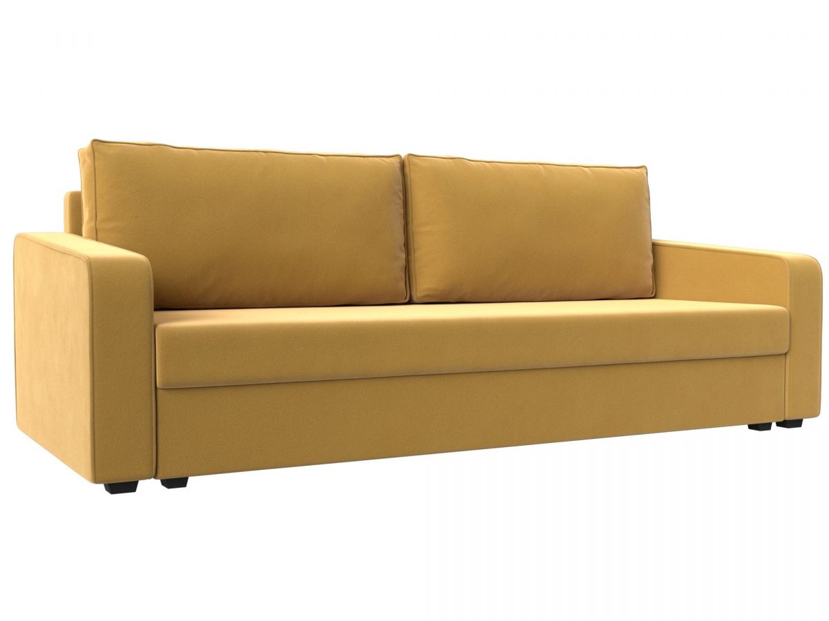 118050 Диван прямой Лига-009 | микровельвет | желтый