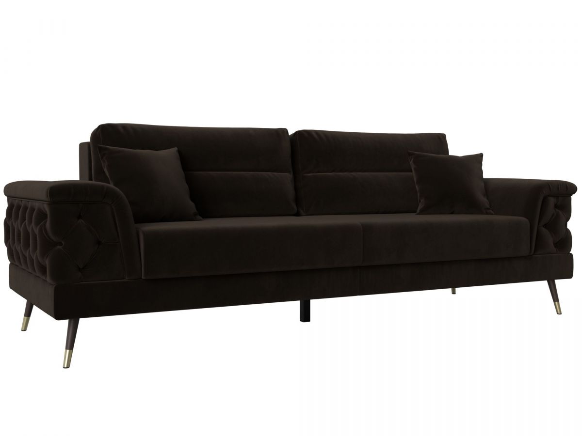 121240 Диван прямой Лига-023 | микровельвет | коричневый