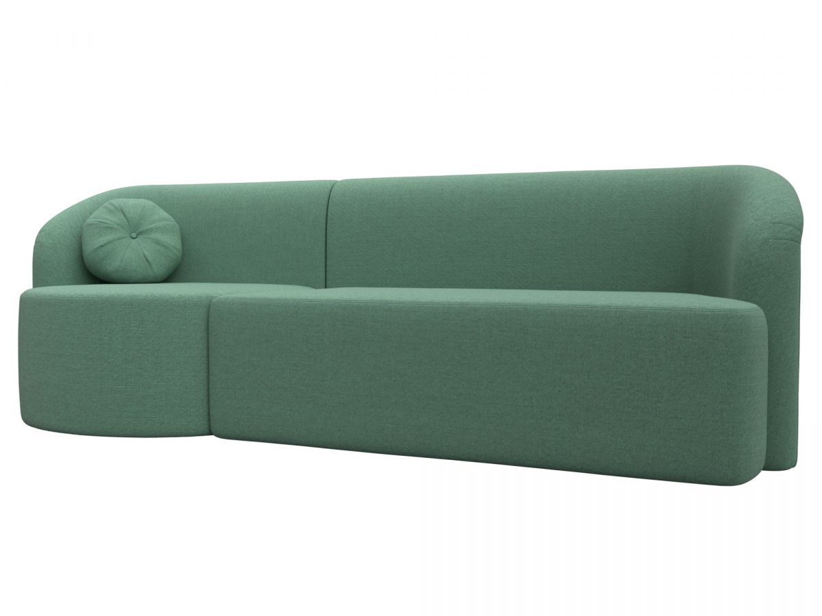 124183L Диван прямой Лига-027 угол левый | рогожка | амур зеленый