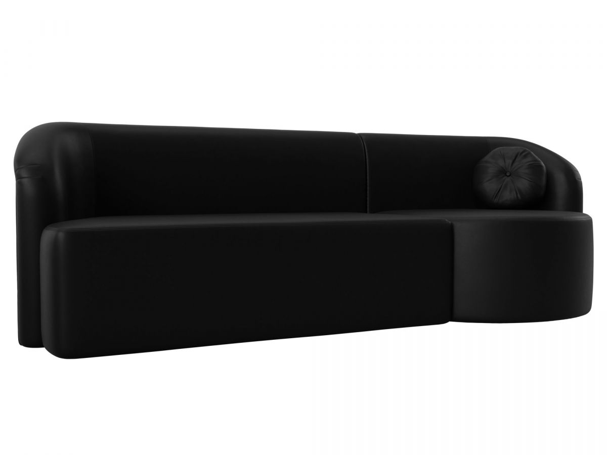 119528 Диван прямой Лига-027 угол правый | экокожа | черный