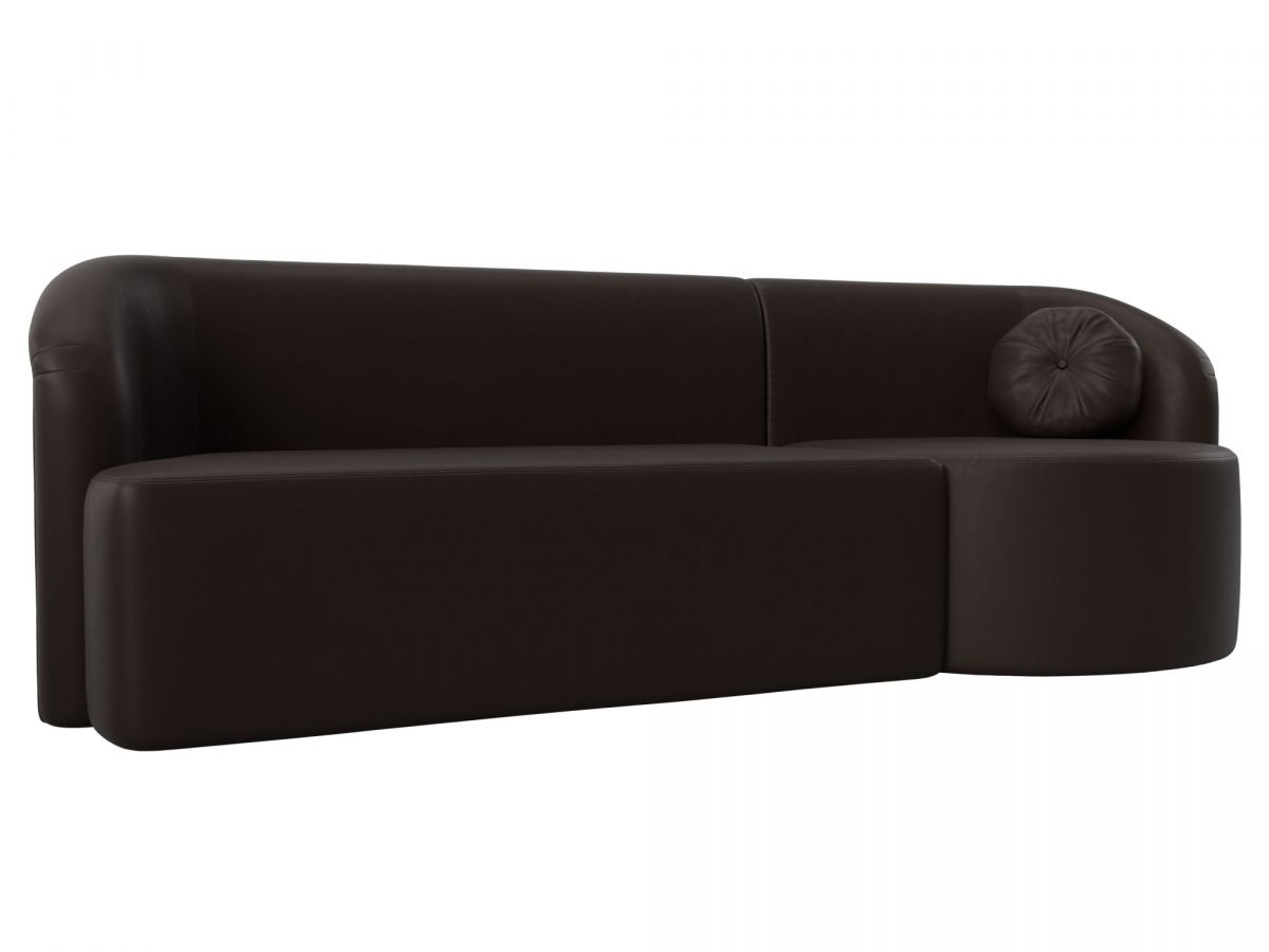 119531 Диван прямой Лига-027 угол правый | экокожа | коричневый