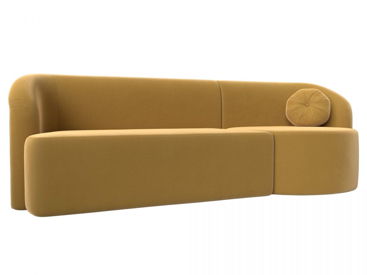 119548 Диван прямой Лига-027 угол правый | микровельвет | желтый