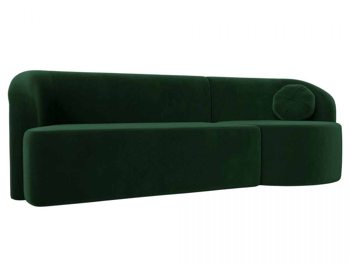 119518 Диван прямой Лига-027 угол правый | велюр | зеленый