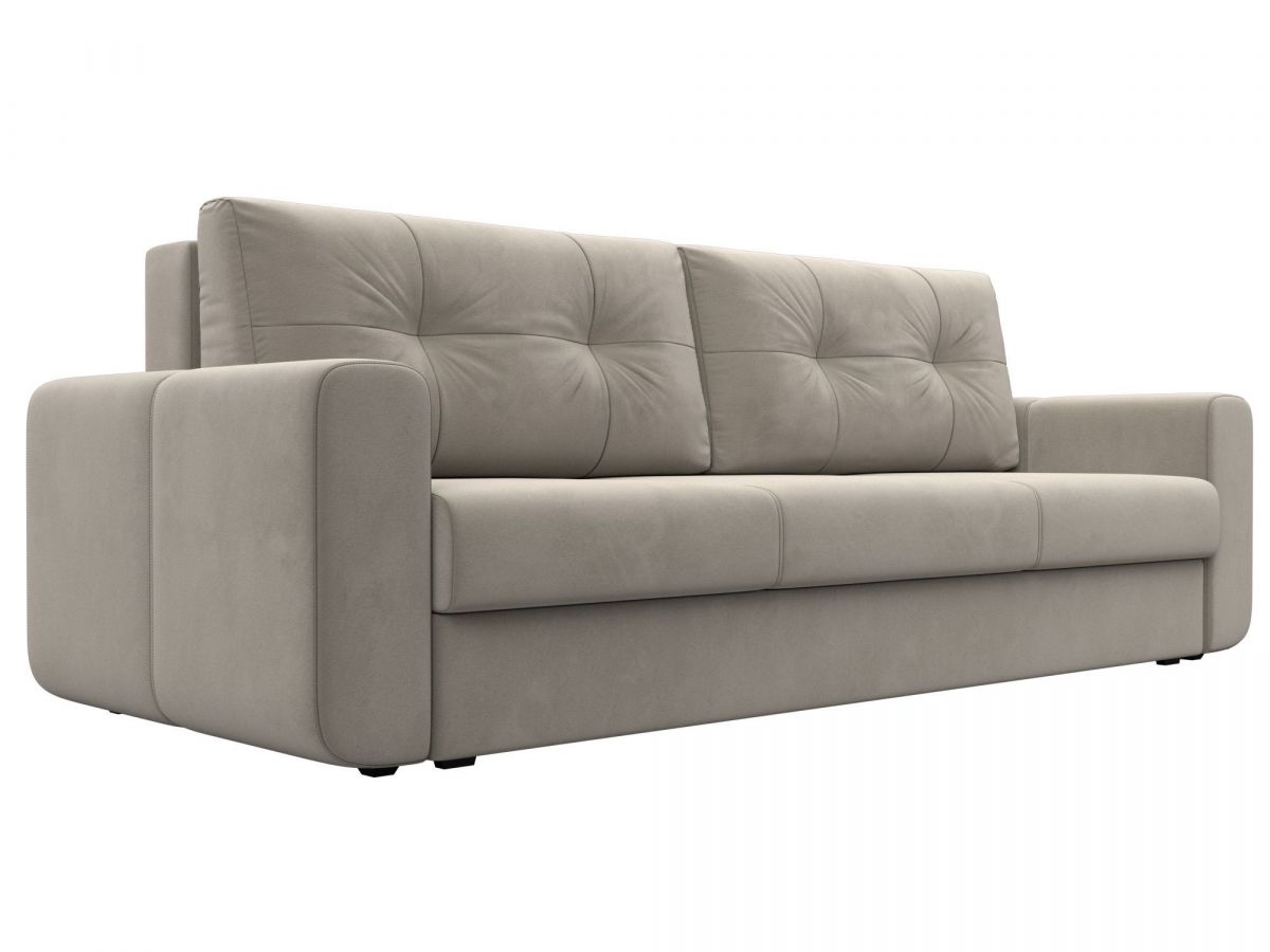 121261 Диван прямой Лига-031 | микровельвет | бежевый