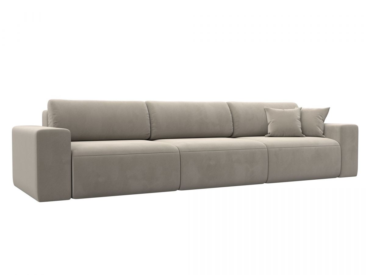 121313 Диван прямой Лига-036 НПБ Классик Лонг | микровельвет | бежевый