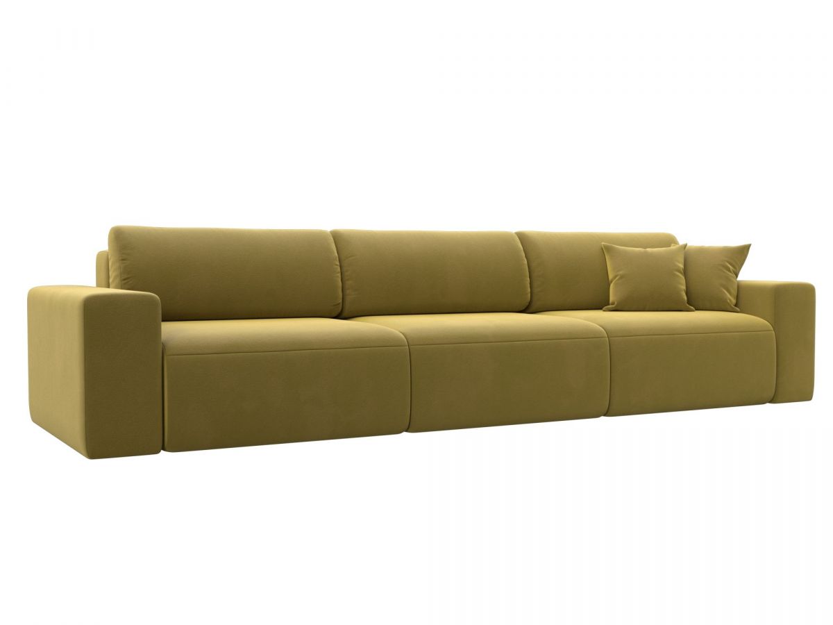 121319 Диван прямой Лига-036 НПБ Классик Лонг | микровельвет | желтый