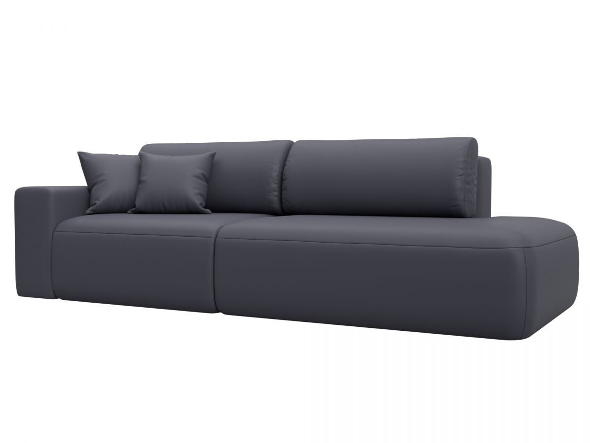 127713L Диван прямой Лига-036 НПБ Модерн подлокотник слева | экокожа | grifon 15 серый