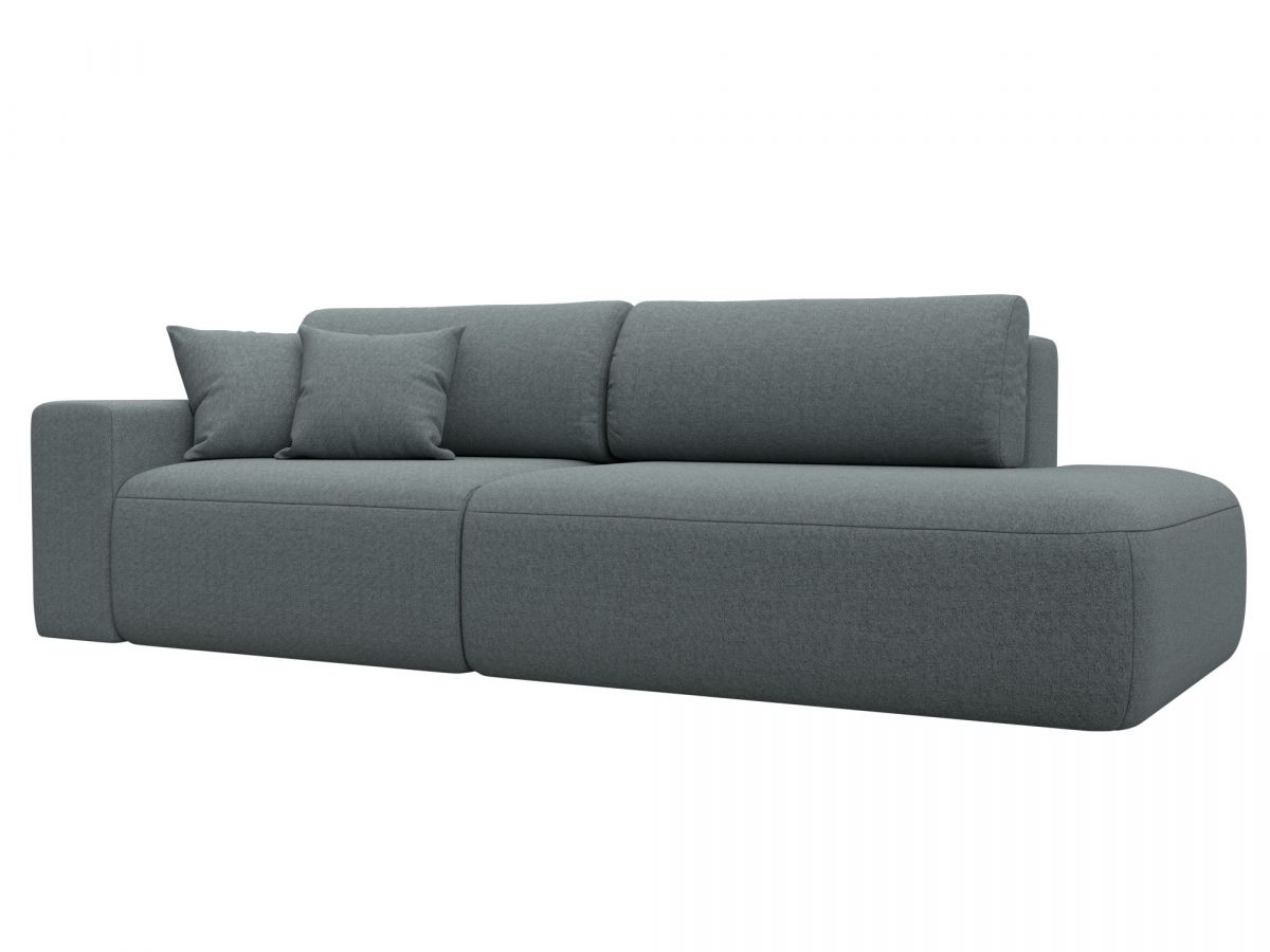 124221L Диван прямой Лига-036 НПБ Модерн подлокотник слева | рогожка | амур серый