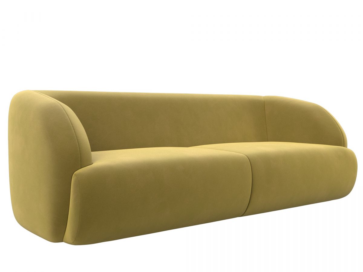 122197 Диван прямой Лига-041 | микровельвет | желтый