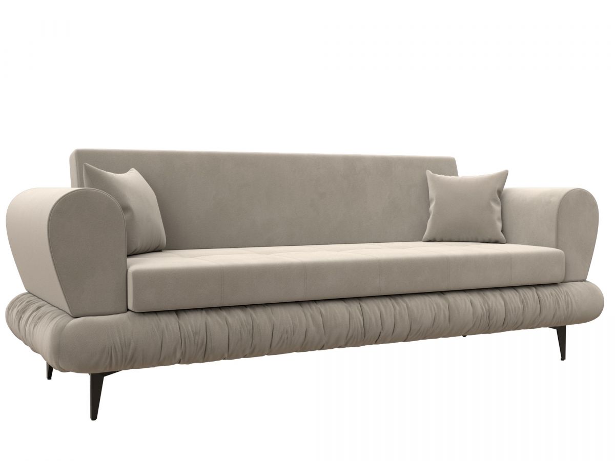 122330 Диван прямой Лига-045 | микровельвет | бежевый