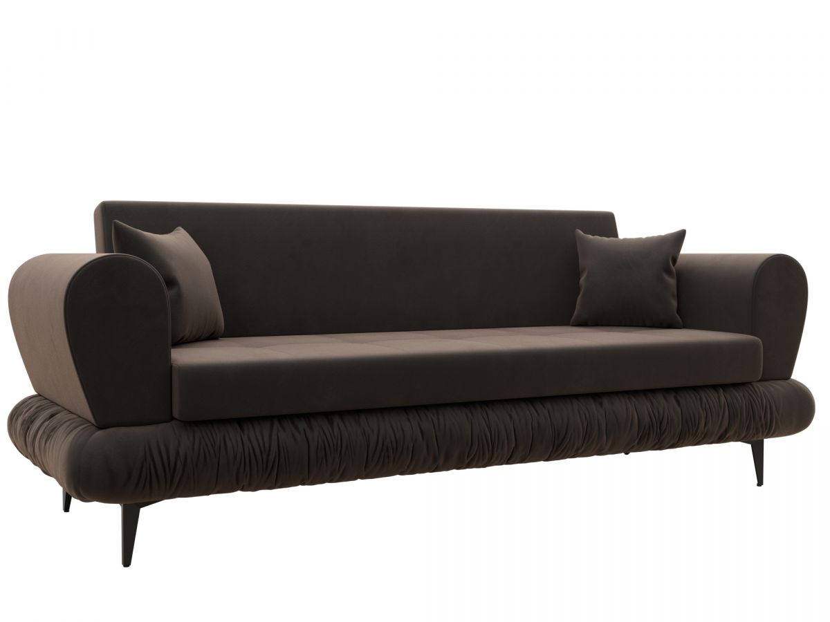 122327 Диван прямой Лига-045 | велюр | коричневый
