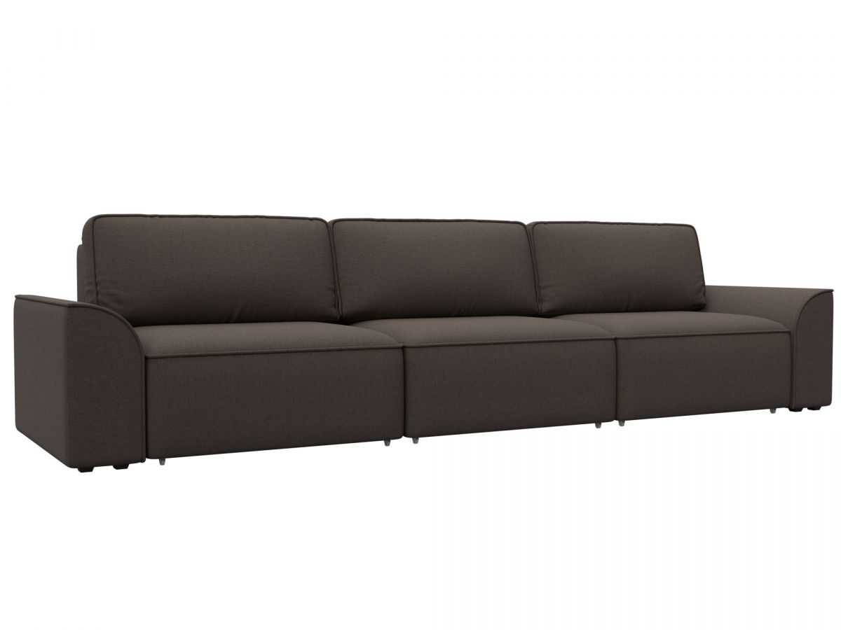 128240 Диван прямой Лига-048 НПБ Лонг | рогожка | амур 05 коричневый