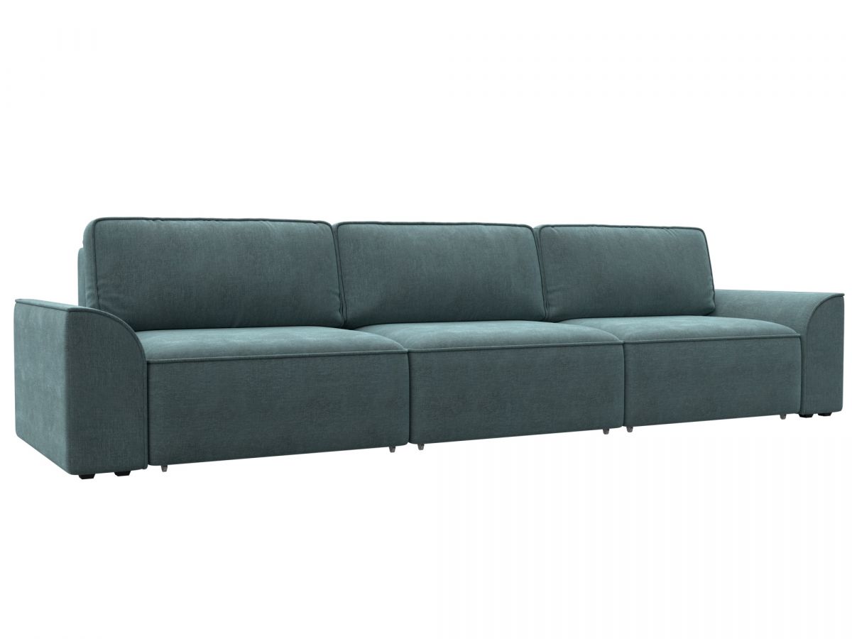 129413 Диван прямой Лига-048 НПБ Лонг | шенилл | rimini 11 серо-зеленый