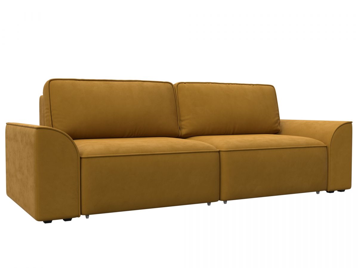 128219 Диван прямой Лига-048 НПБ | велюр | brut 10 желтый