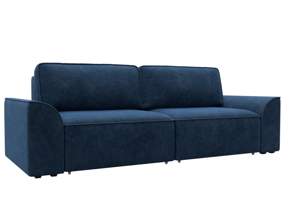 128222 Диван прямой Лига-048 НПБ | велюр | brut 11 синий