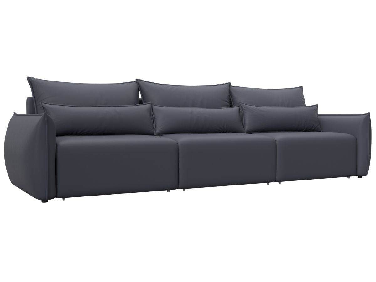 129885 Диван прямой Лига-051 НПБ Лонг | экокожа | grifon 15 серый