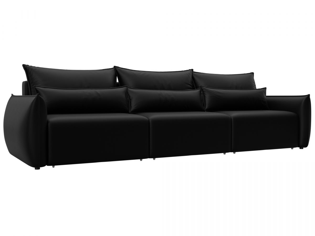 129884 Диван прямой Лига-051 НПБ Лонг | экокожа | grifon 18 черный