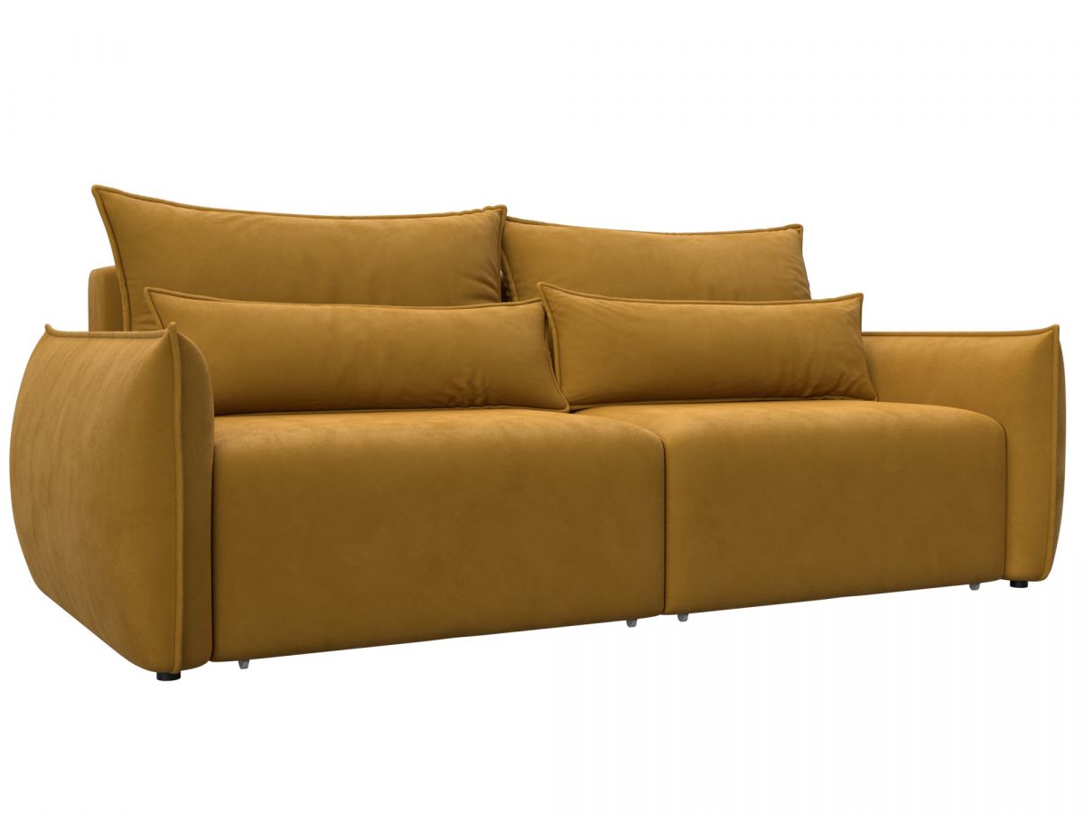 128698 Диван прямой Лига-051 НПБ | велюр | brut 10 желтый