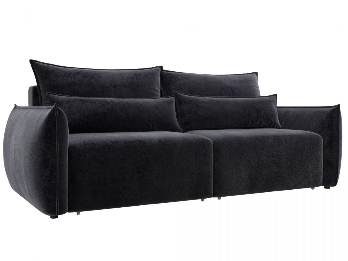 128629 Диван прямой Лига-051 НПБ | велюр | tower 11 темно-серый