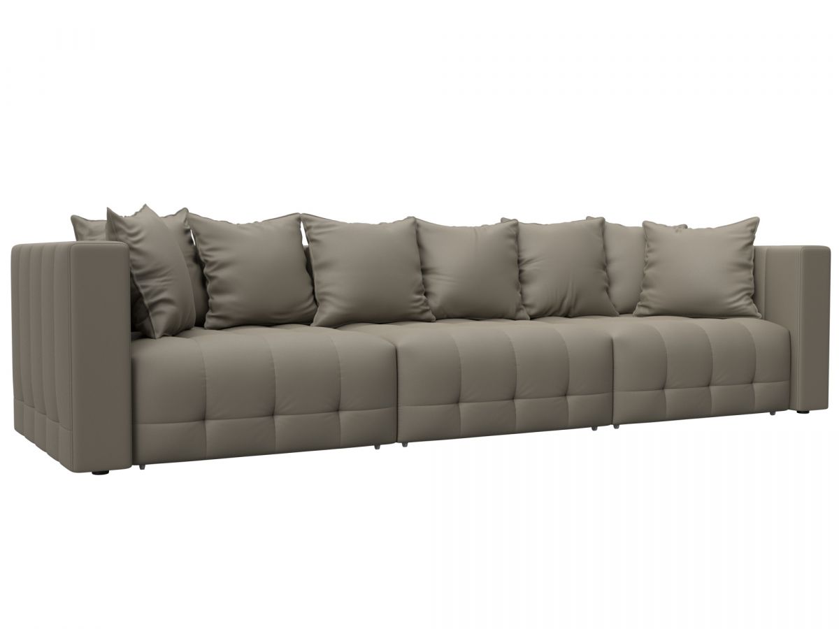 129906 Диван прямой Лига-052 НПБ Лонг | экокожа | grifon 04 бежевый