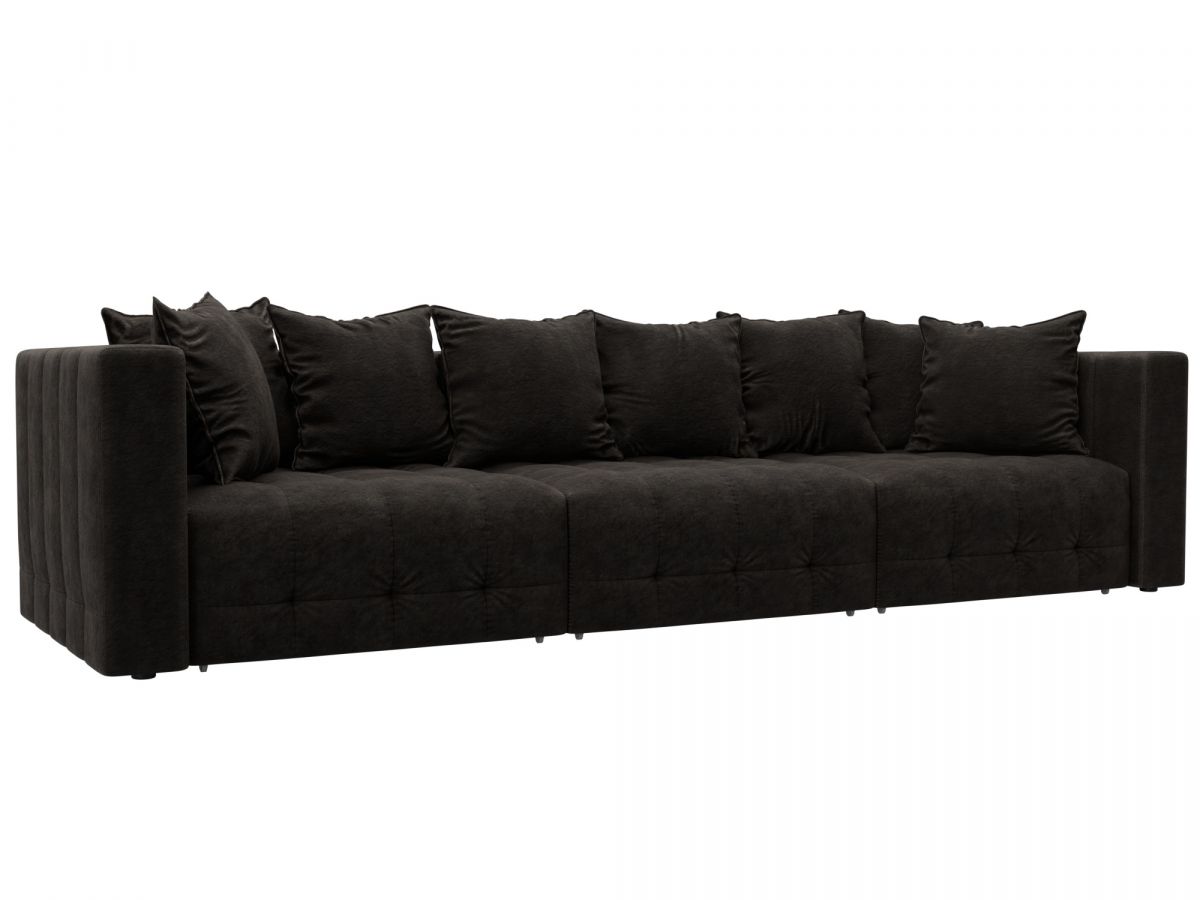 128790 Диван прямой Лига-052 НПБ Лонг | велюр | brut 17 коричневый