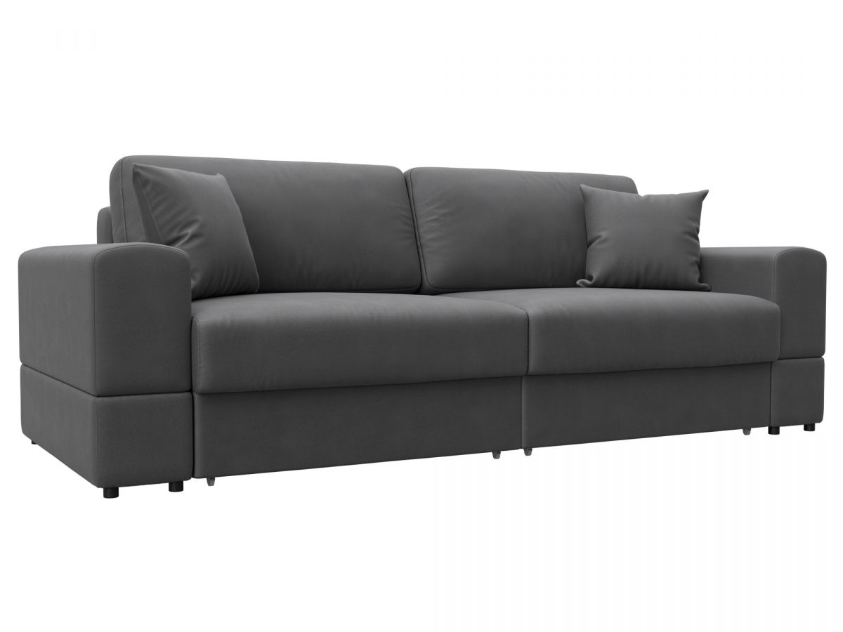 130179 Диван прямой Лига-055 НПБ | замша | joly 13 серый