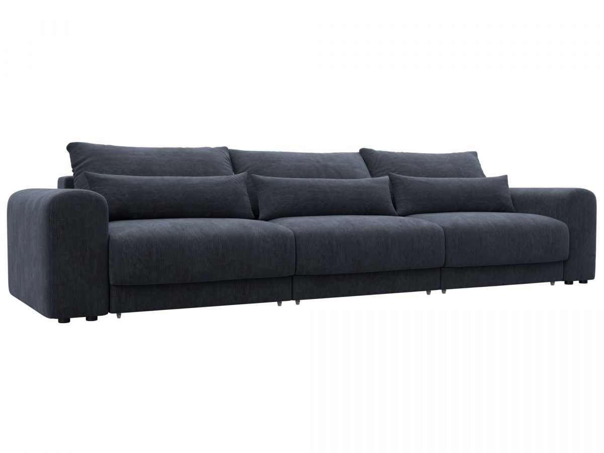 129143 Диван прямой Лига-056 НПБ Лонг | шенилл | rimini 14 темно-серый