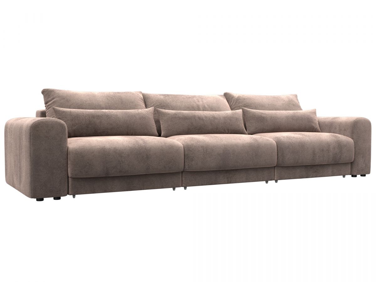 129136 Диван прямой Лига-056 НПБ Лонг | велюр | tower 05 бежевый