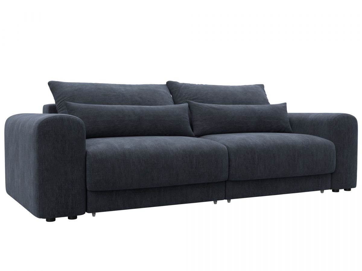 129129 Диван прямой Лига-056 НПБ | шенилл | rimini 14 темно-серый