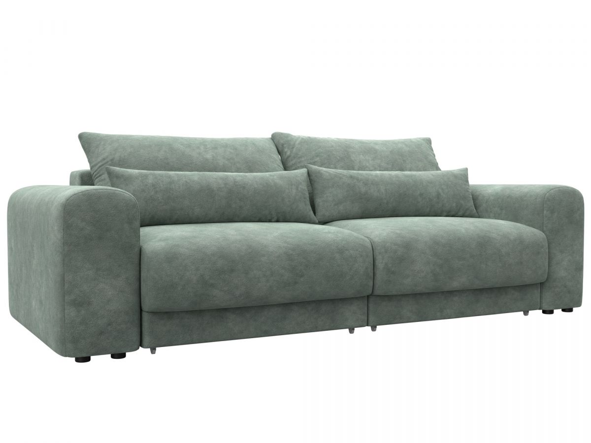 129132 Диван прямой Лига-056 НПБ | велюр | brut 08 зеленый