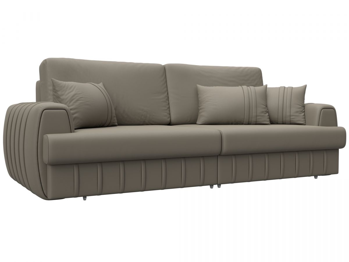 130024 Диван прямой Лига-057 НПБ | экокожа | grifon 04 бежевый