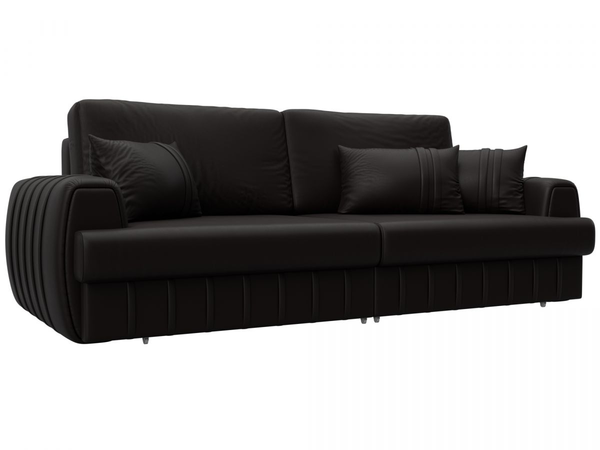 130025 Диван прямой Лига-057 НПБ | экокожа | grifon 12 коричневый