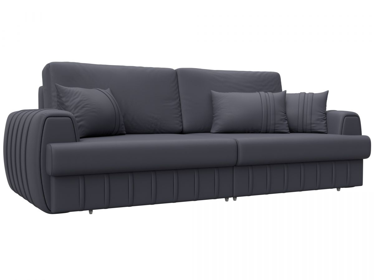 130027 Диван прямой Лига-057 НПБ | экокожа | grifon 15 серый