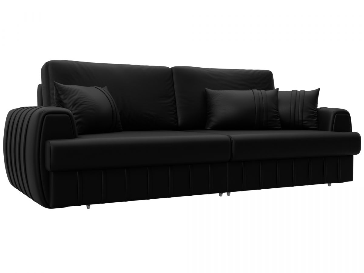 130026 Диван прямой Лига-057 НПБ | экокожа | grifon 18 черный