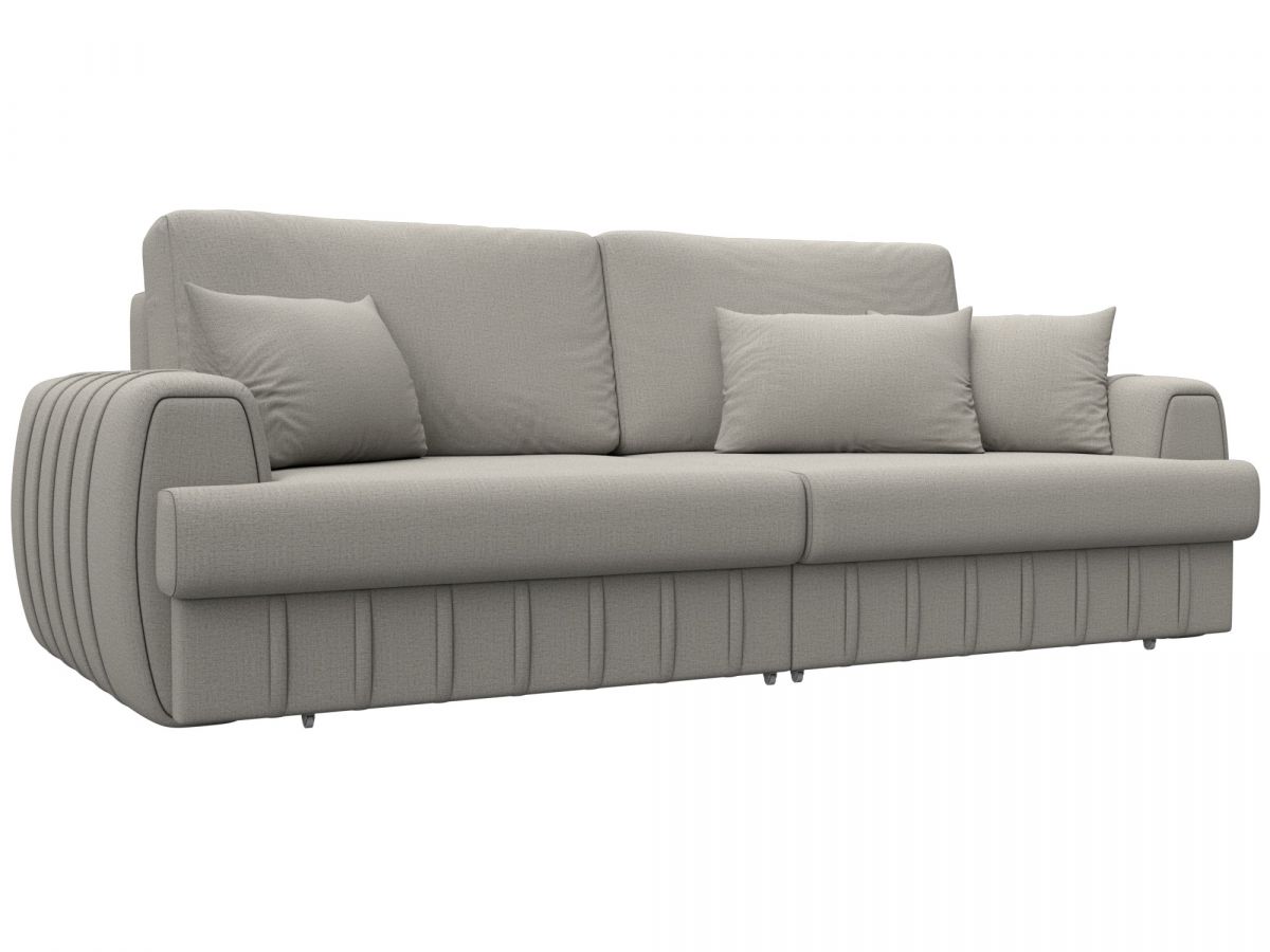 129205 Диван прямой Лига-057 НПБ | рогожка | амур 02 бежевый