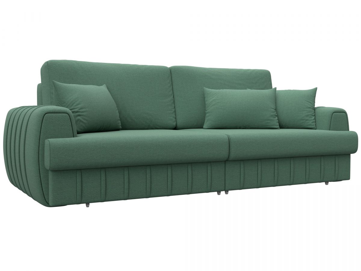 129209 Диван прямой Лига-057 НПБ | рогожка | амур 11 зеленый