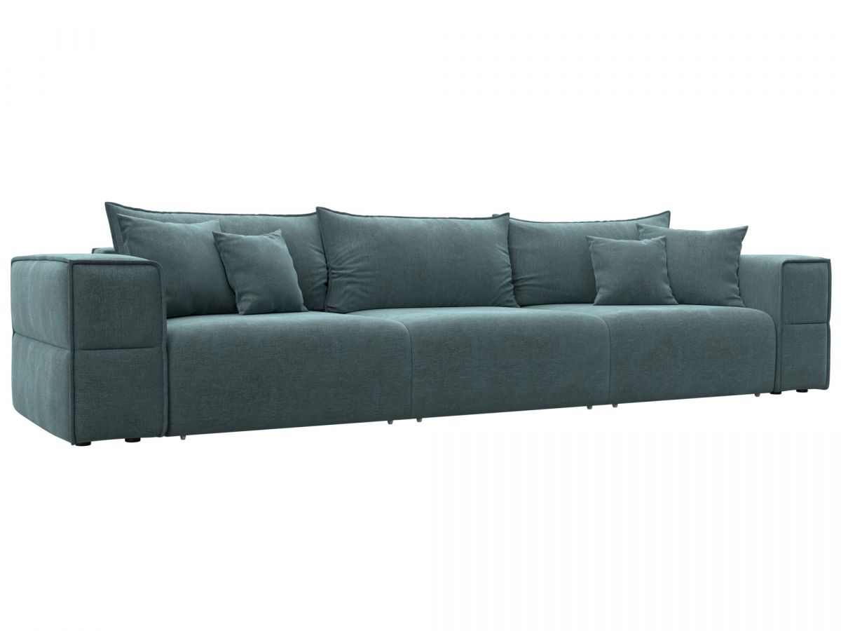 129400 Диван прямой Лига-058 НПБ Лонг | шенилл | rimini 11 серо-зеленый