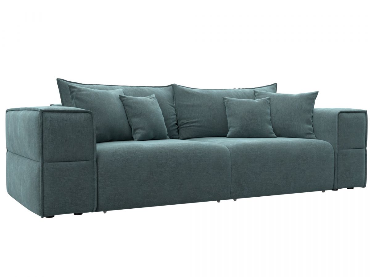 129386 Диван прямой Лига-058 НПБ | шенилл | rimini 11 серо-зеленый