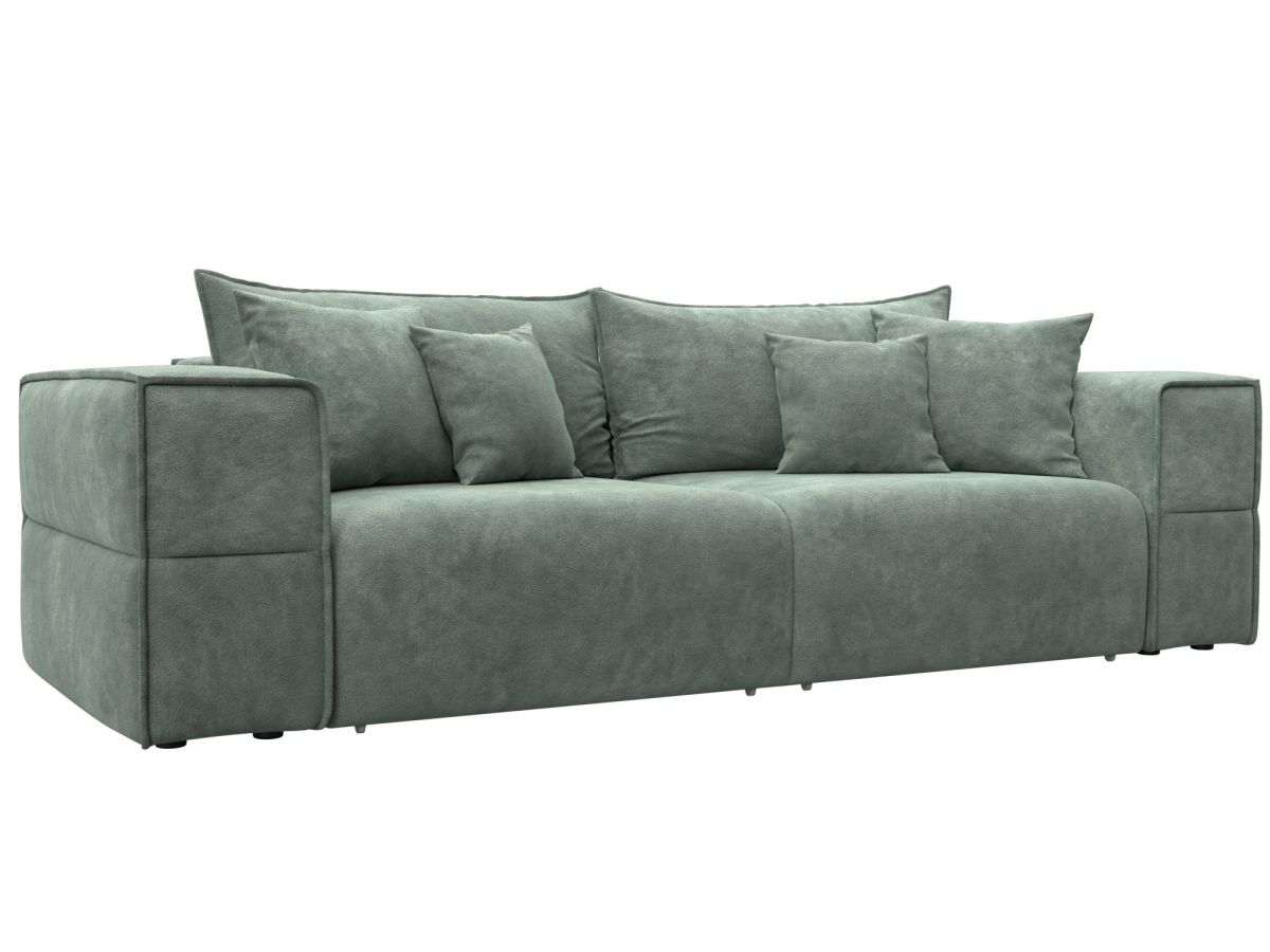 129390 Диван прямой Лига-058 НПБ | велюр | brut 08 зеленый