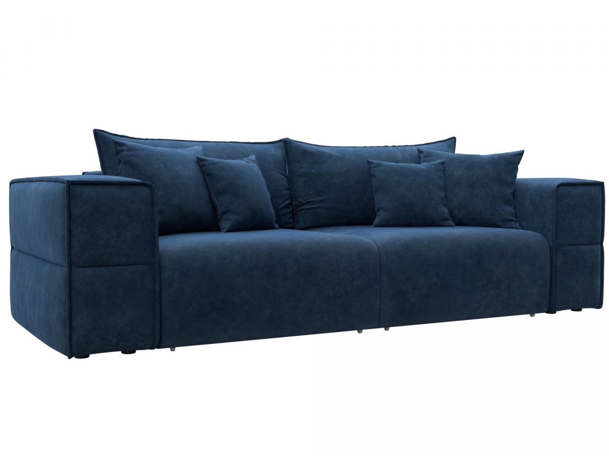129391 Диван прямой Лига-058 НПБ | велюр | brut 11 синий