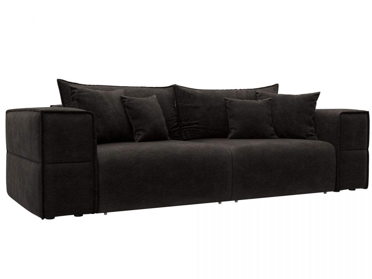 129392 Диван прямой Лига-058 НПБ | велюр | brut 17 коричневый