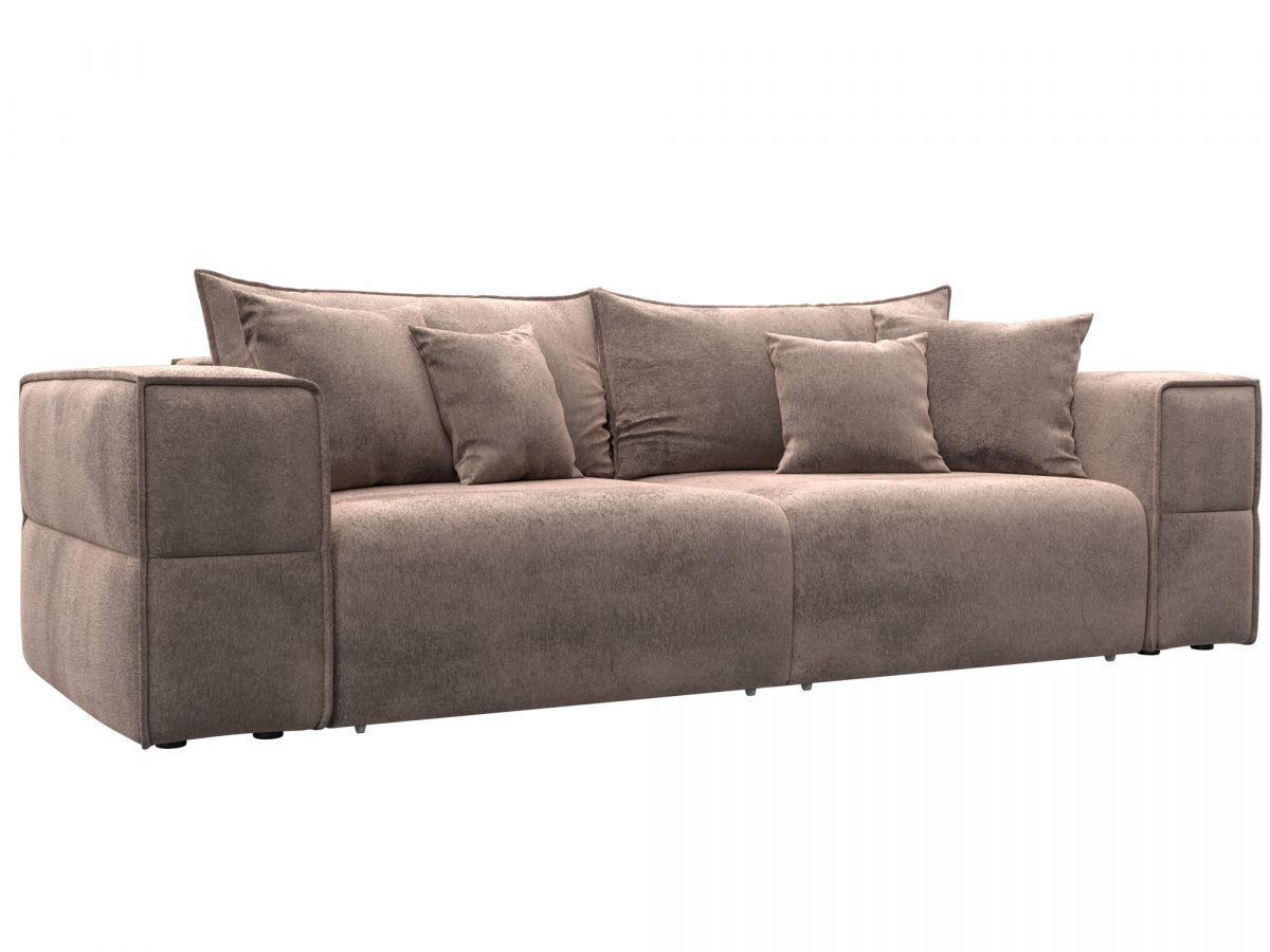 129380 Диван прямой Лига-058 НПБ | велюр | tower 05 бежевый