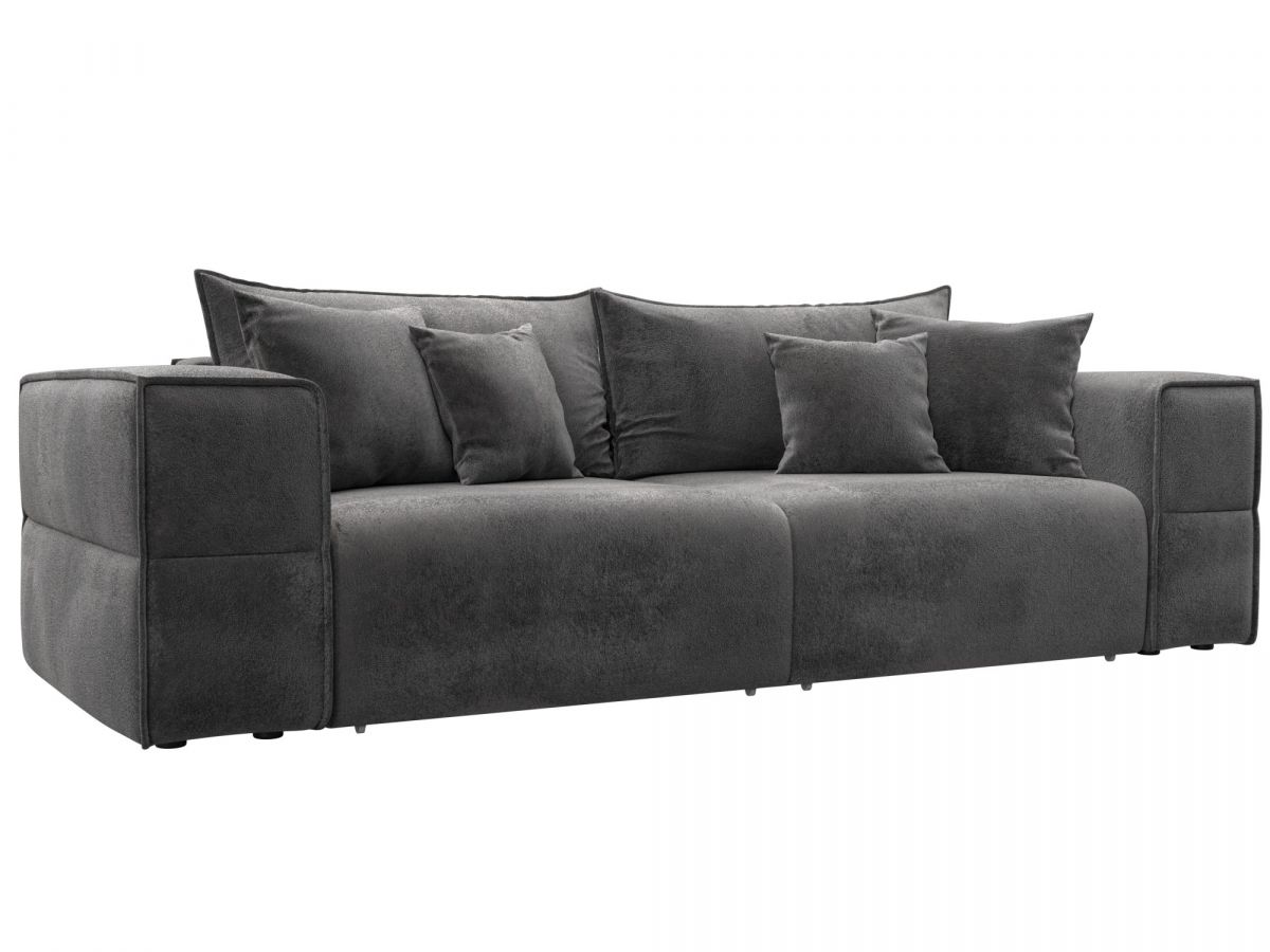 129382 Диван прямой Лига-058 НПБ | велюр | tower 10 серый